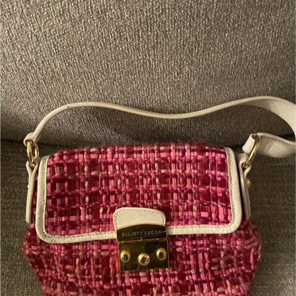 Elliott Lucca Handbags - Elliott Lucca Pink and Cream Shoulder Bag